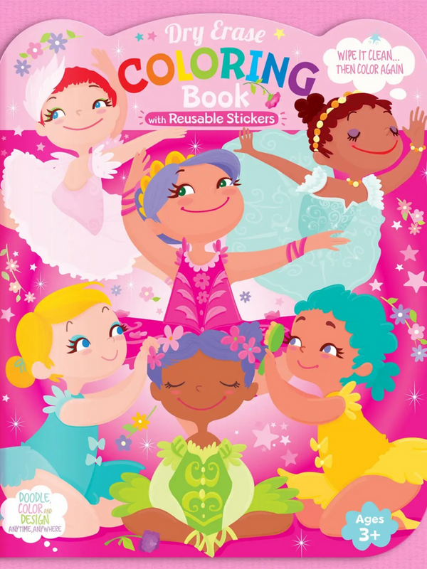 ballet dry erase reusable coloring book