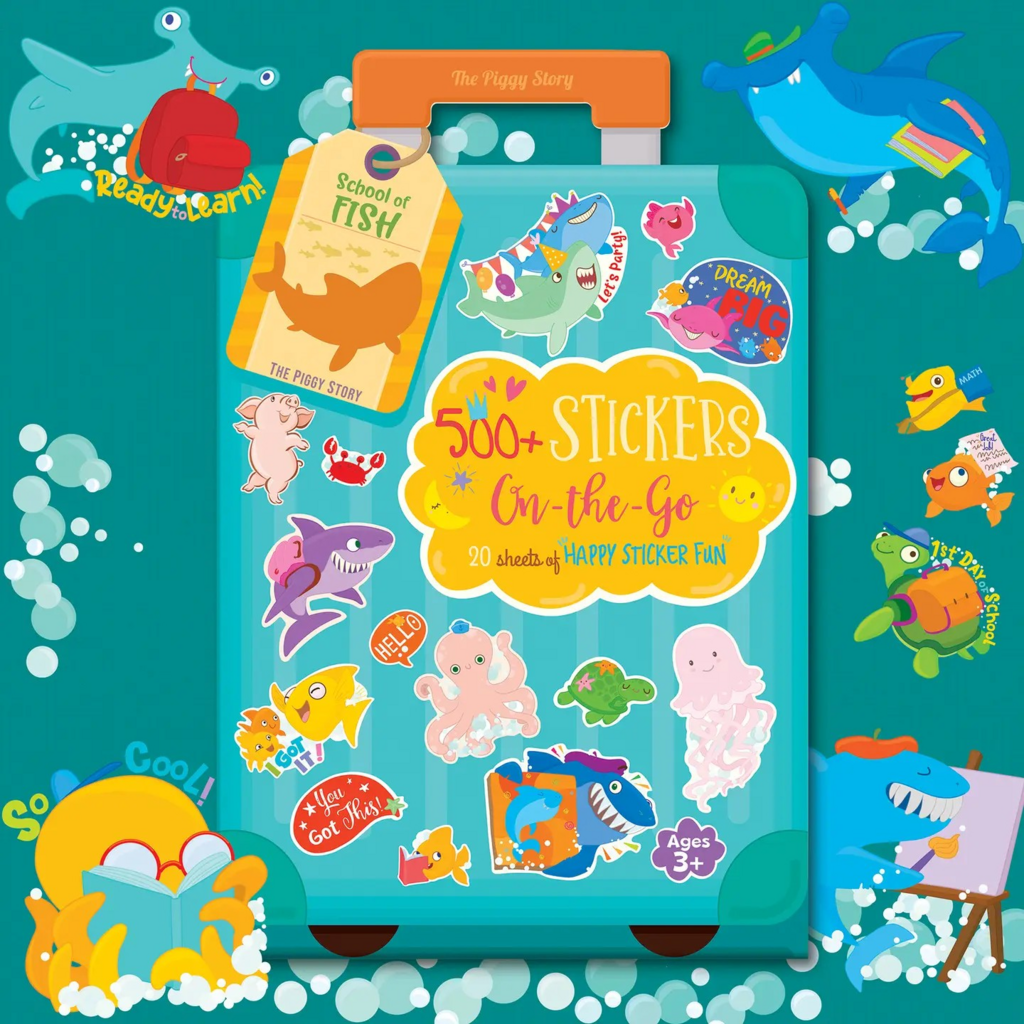 500+ school of fish stickers on the go
