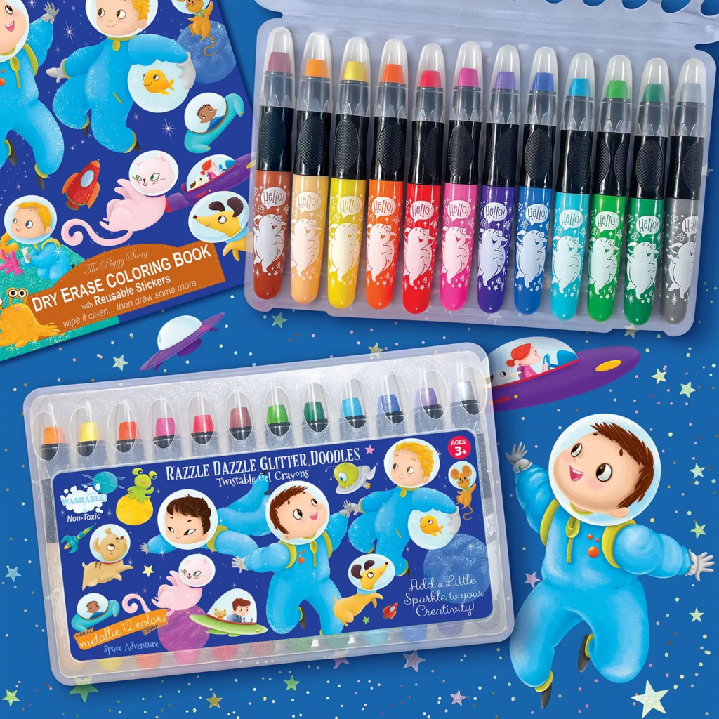 space adventure shimmer doodle twistable gel crayons