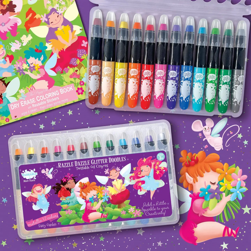 fairy garden shimmer doodle twistable gel crayons