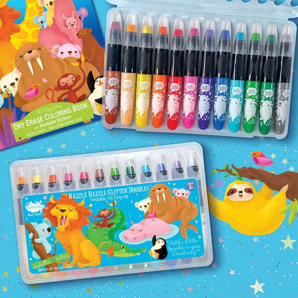 animals around the world shimmer doodle twistable gel crayons