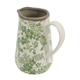 sage blossom ceramic pitcher