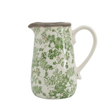 sage blossom ceramic pitcher