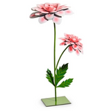 Pink Dahlia Metal Decor