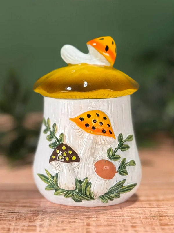 Merry Mushrooms-Inspired 70s Hand-Painted Trinket Box