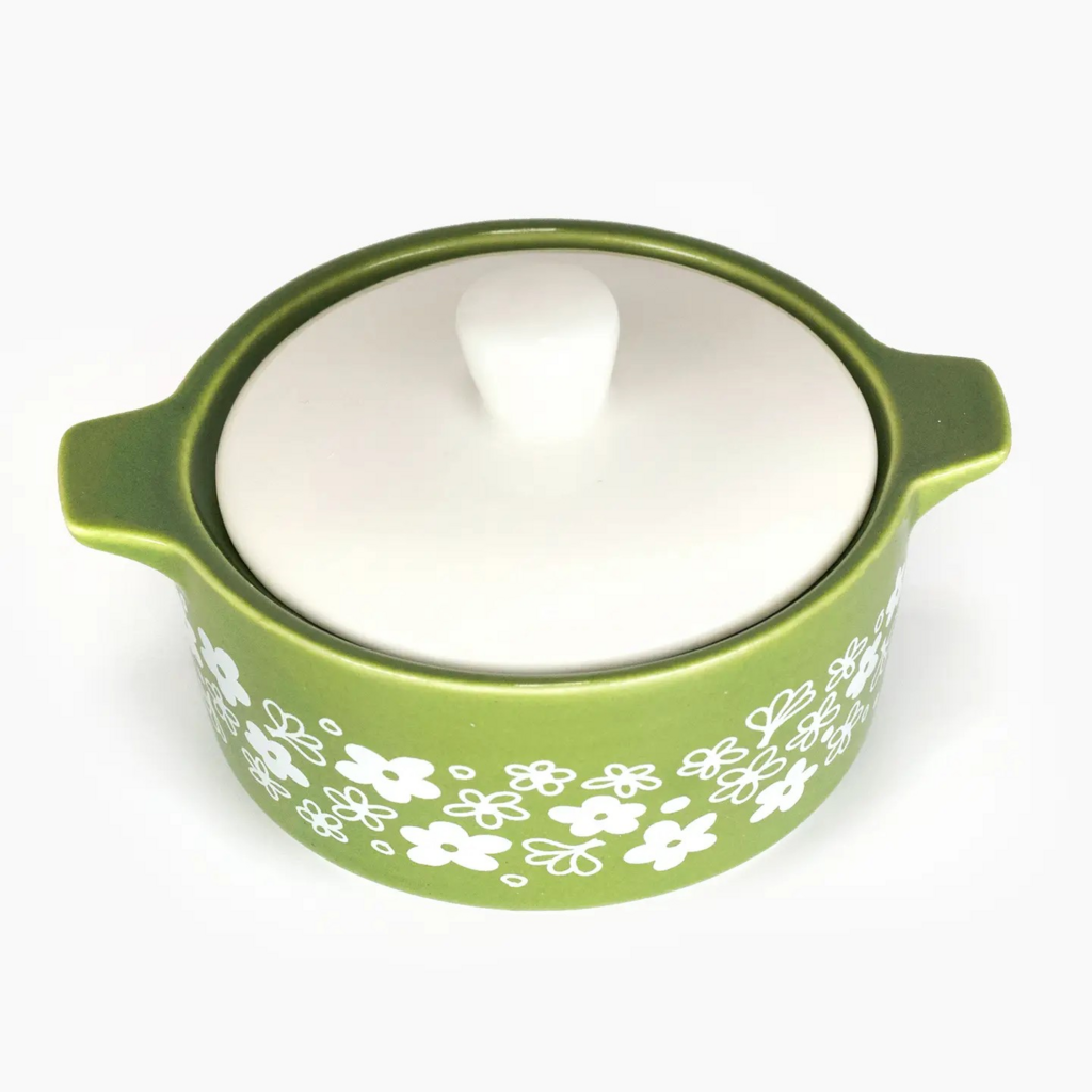Pyrex-Inspired Spring Blossom Casserole Ceramic Trinket Box