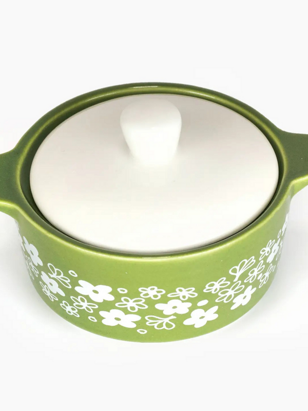 Pyrex-Inspired Spring Blossom Casserole Ceramic Trinket Box