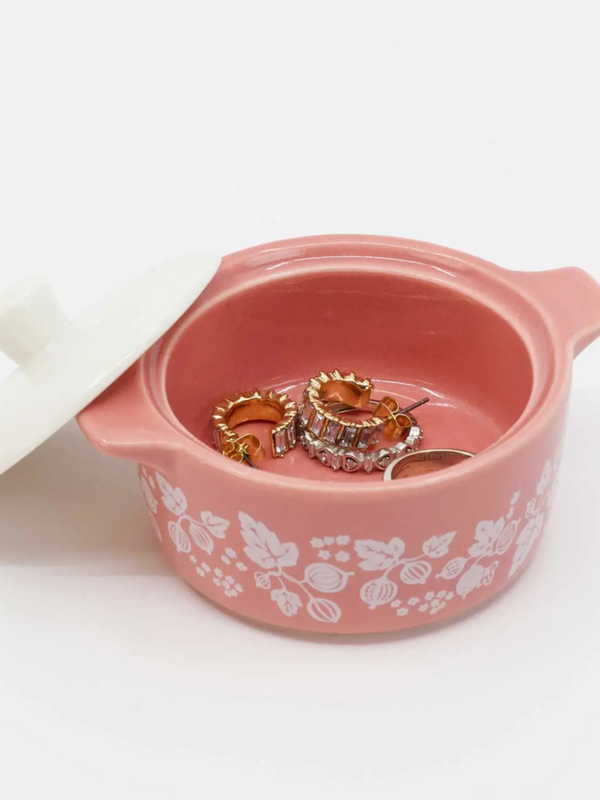 Pyrex-Inspired Gooseberry Casserole Ceramic Trinket Box