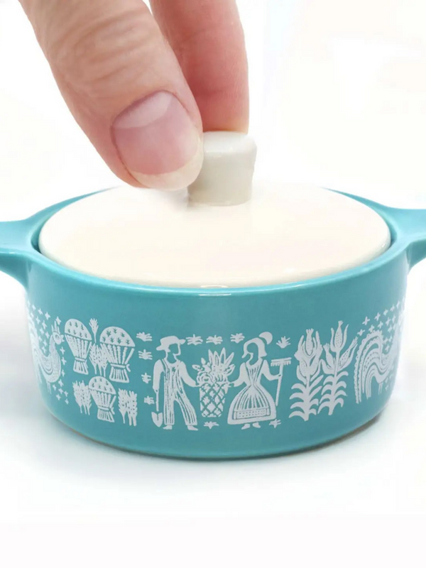 Pyrex-Inspired Butterprint Casserole Ceramic Trinket Box