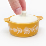 Pyrex-Inspired Butterfly Gold Casserole Ceramic Trinket Box