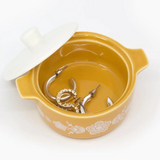 Pyrex-Inspired Butterfly Gold Casserole Ceramic Trinket Box