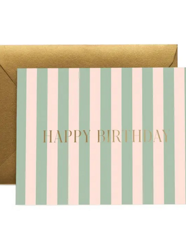 Cabana Stripe Birthday Card