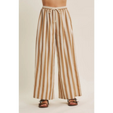 light mocha stripe wide leg pants