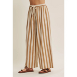 light mocha stripe wide leg pants