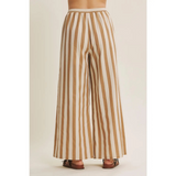 light mocha stripe wide leg pants
