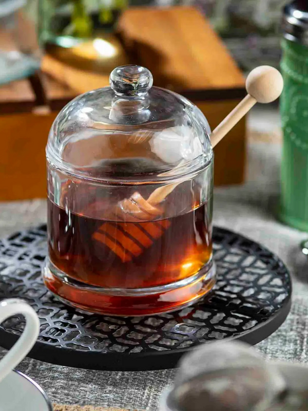 Honey Dipper Set, Includes Glass Jar & Wood Dipper