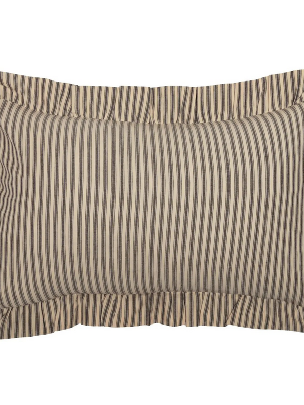 Sawyer Mill Charcoal Ticking Stripe Fabric Pillow 14x22