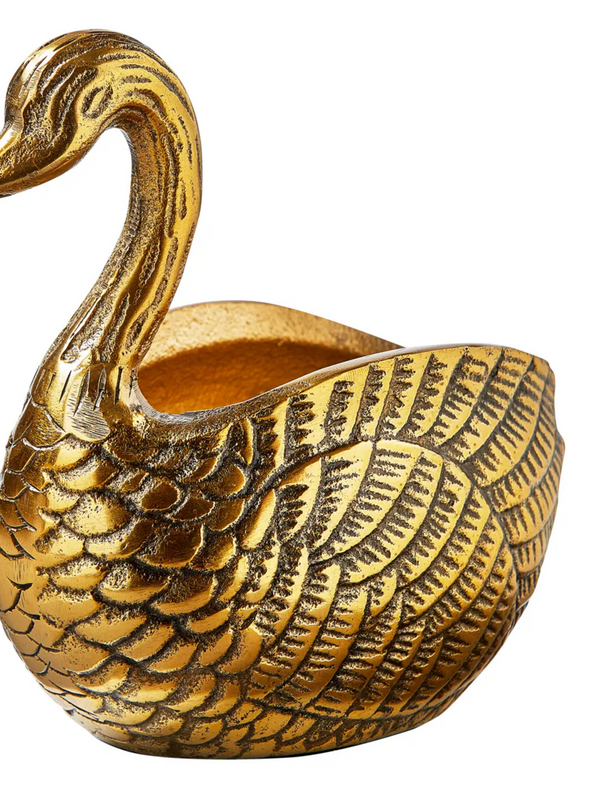 Duck Decorative Bowl Antique Brass Aluminum