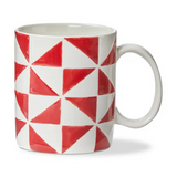 Pinwheel Mug Red Stoneware
