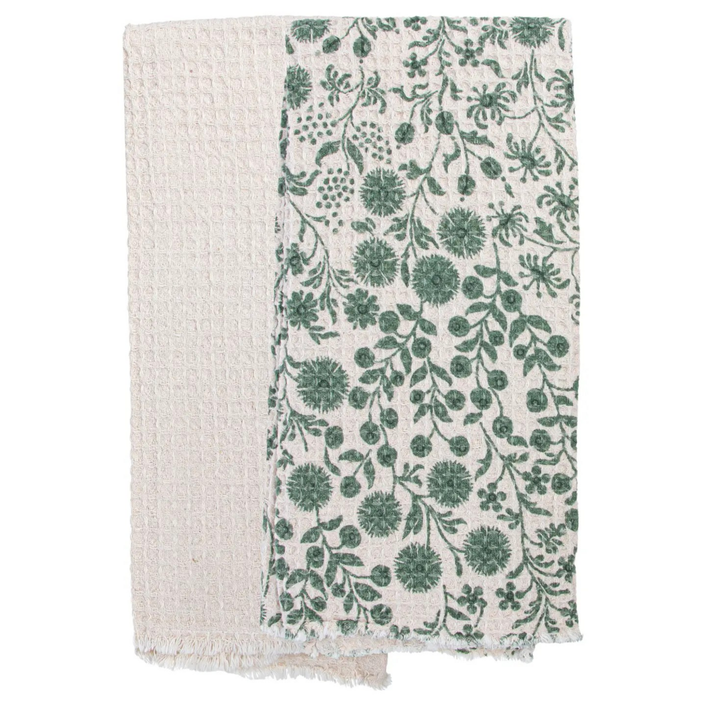 Sage Dandelions Cotton Tea Towels Set of 2