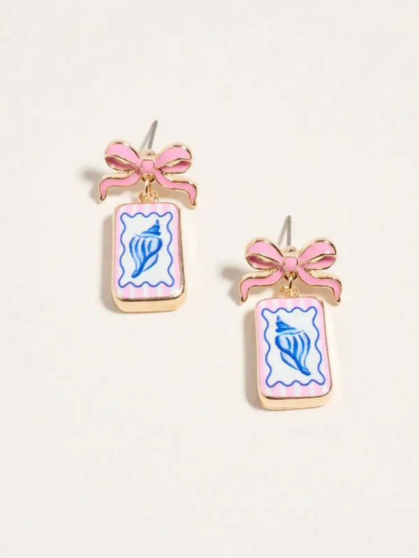 conch coastal beach earrings