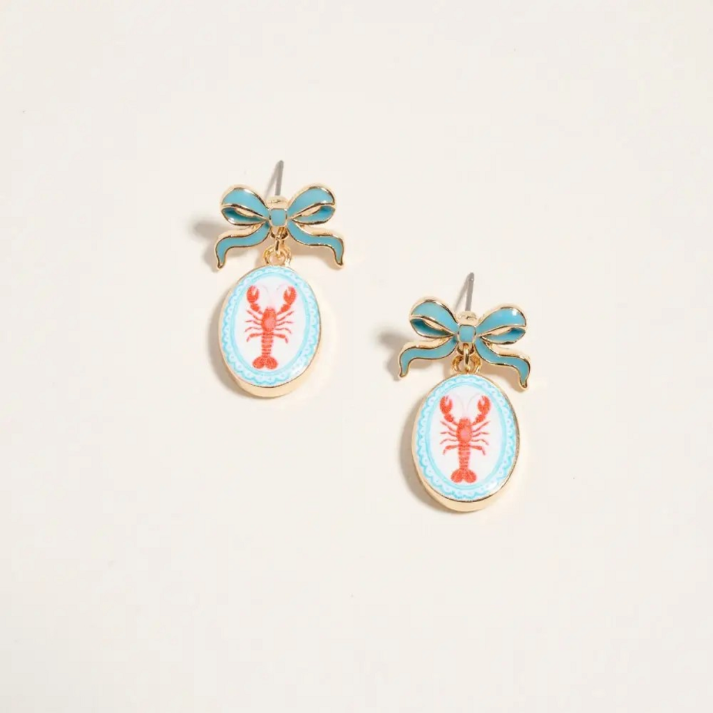 lobster coastal beach earrings