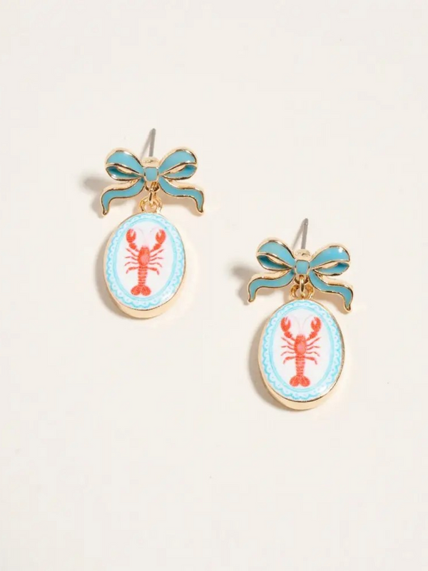 lobster coastal beach earrings