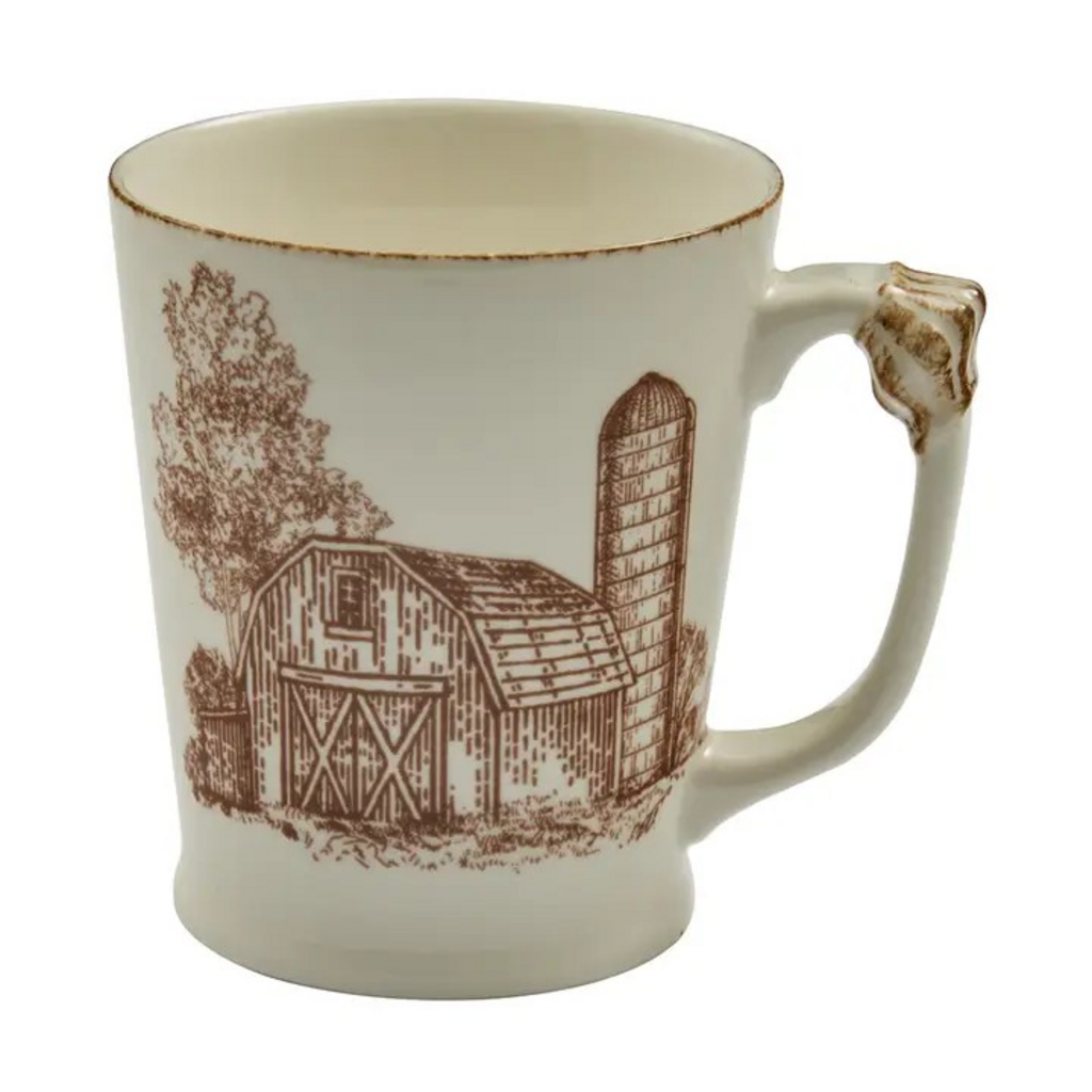 down on the farm toile mug
