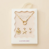 gold dipped starfish charm necklace with pearl accent