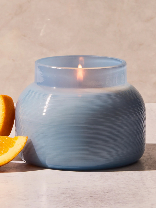 blue artisan volcano candle