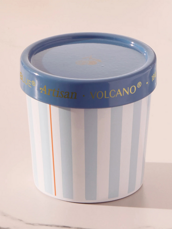 blue artisan gelato cup volcano candle