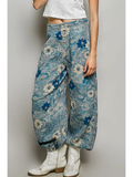 navy & floral jogger pants
