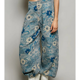 navy & floral jogger pants