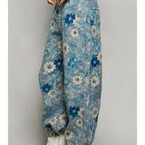 navy & floral jogger pants