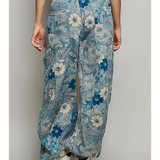 navy & floral jogger pants
