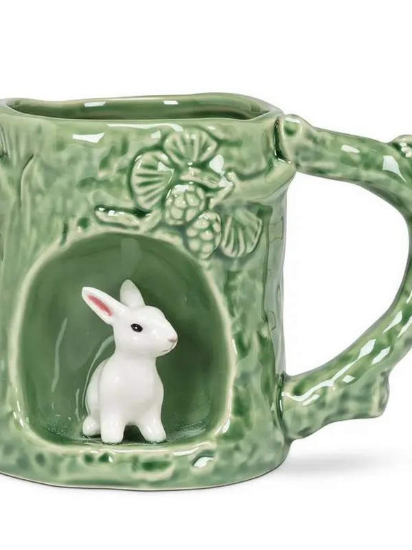 Tree Look Mug with Bunny-4"H(12oz)