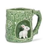Tree Look Mug with Bunny-4"H(12oz)