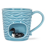 Wavy Mug with Loon-4"H(14oz)