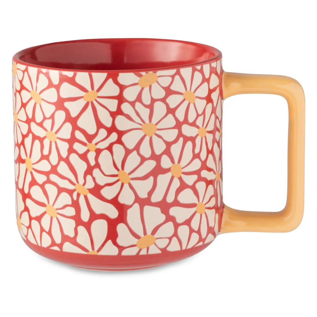 Retro Floral Square handled mug
