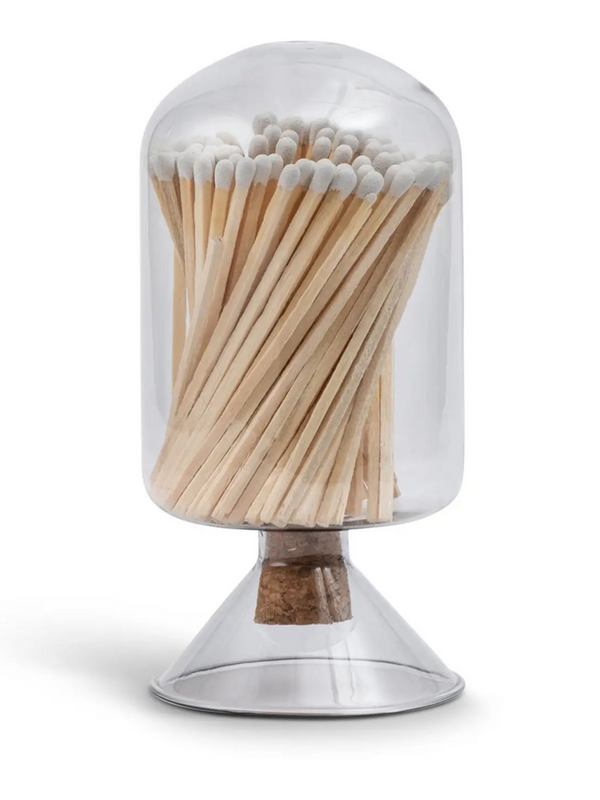 120pk Matches in Glass Bottle Cloche Small - Smoke