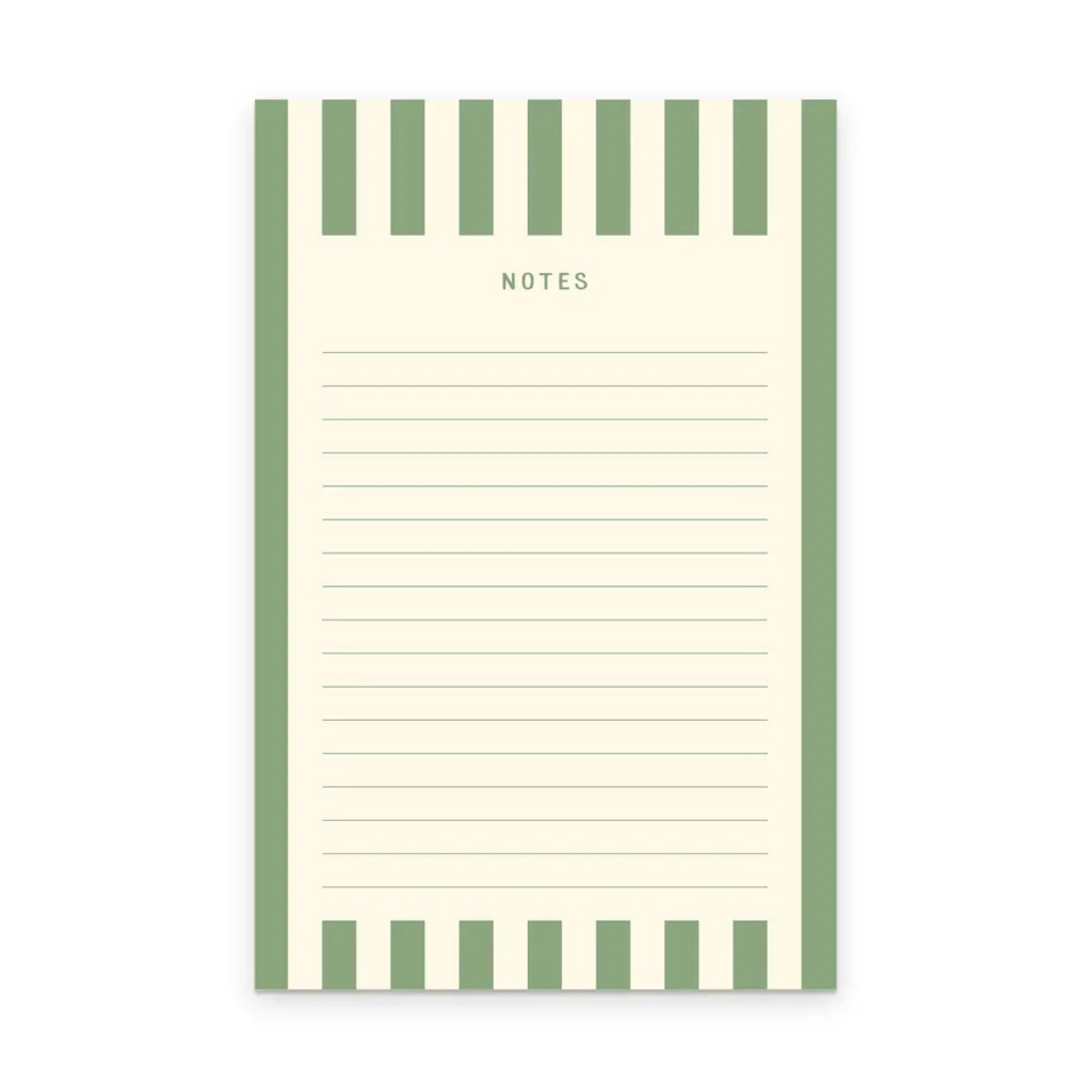 sage striped notes notepad