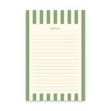 sage striped notes notepad