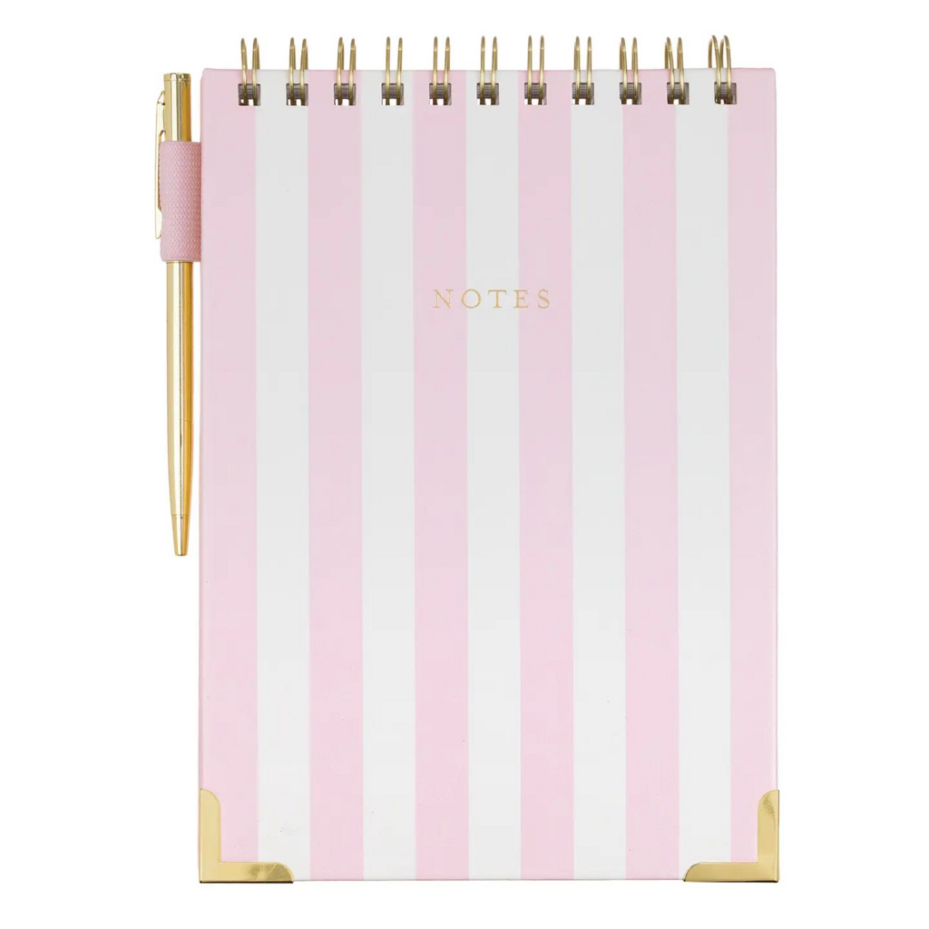 Laura Ashley - Pink Stripes Garden Blooms Steno Pad