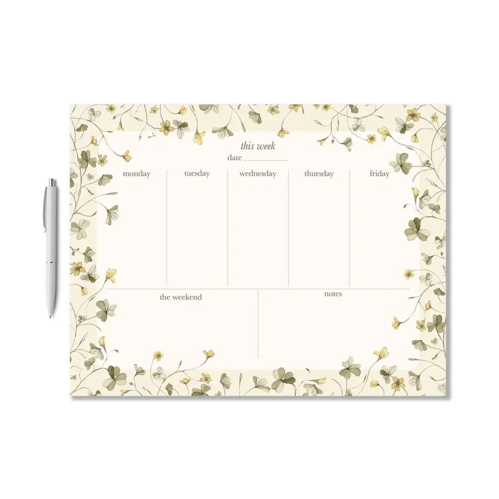 wood sorrel weekly planner notepad