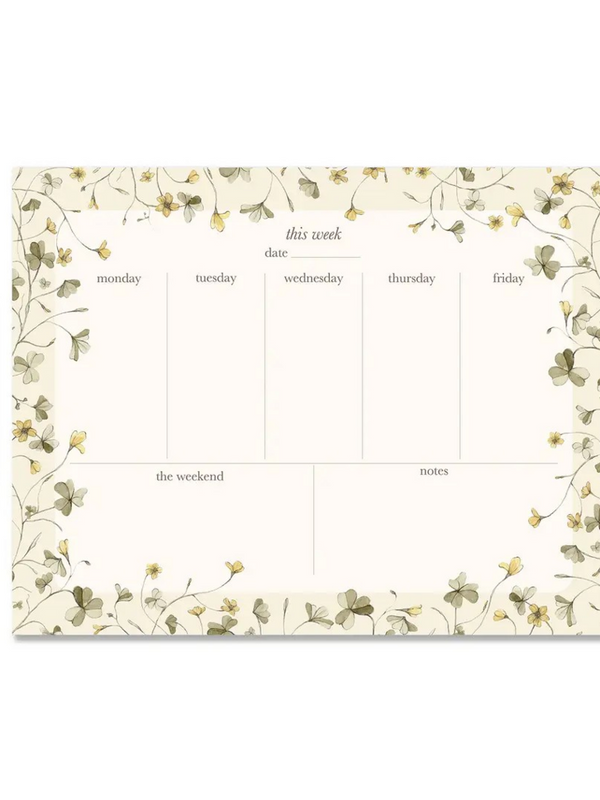 wood sorrel weekly planner notepad