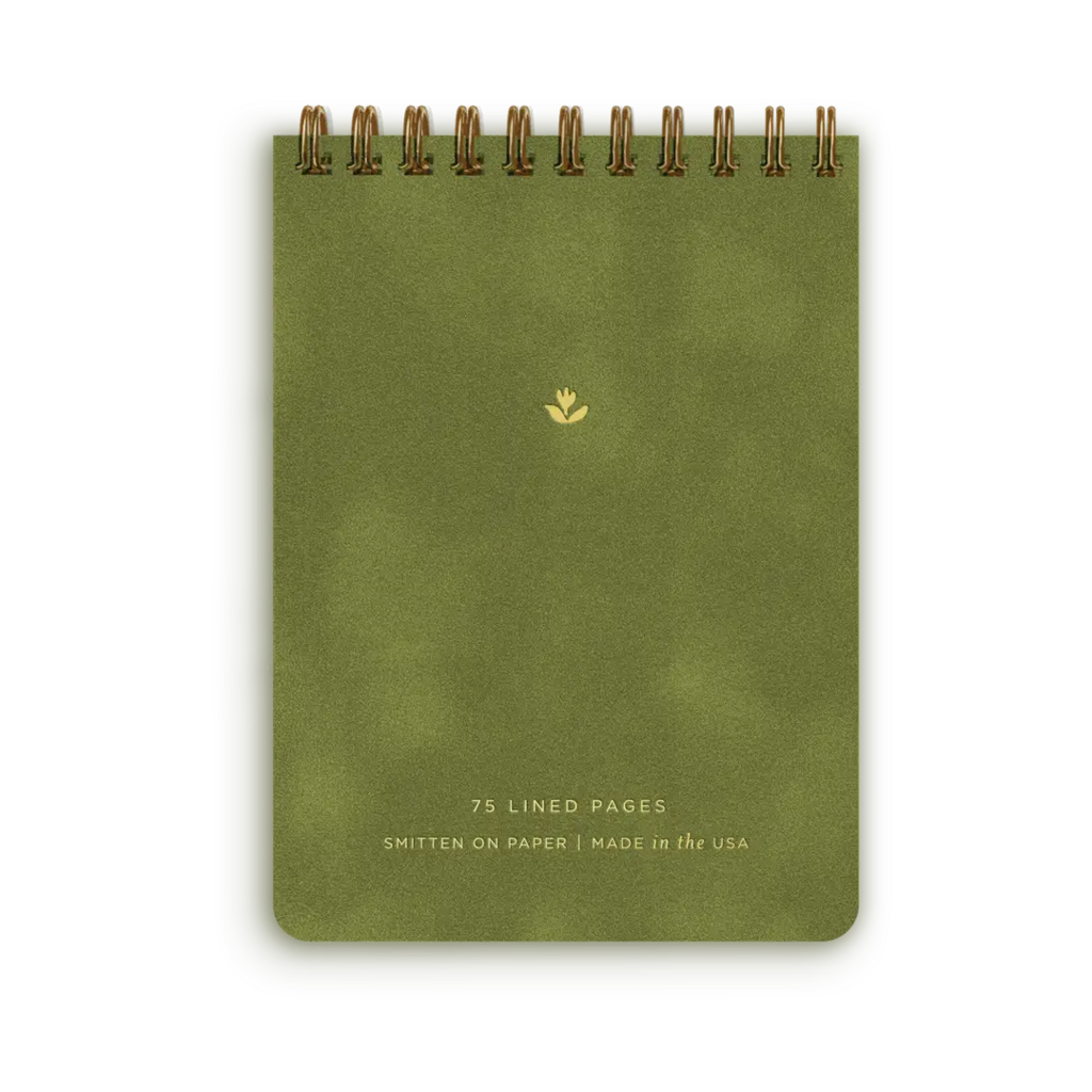 reporter notebook in velvet moss