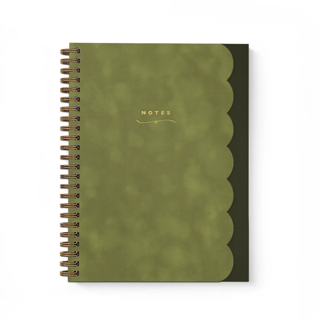 scallop notebook in moss
