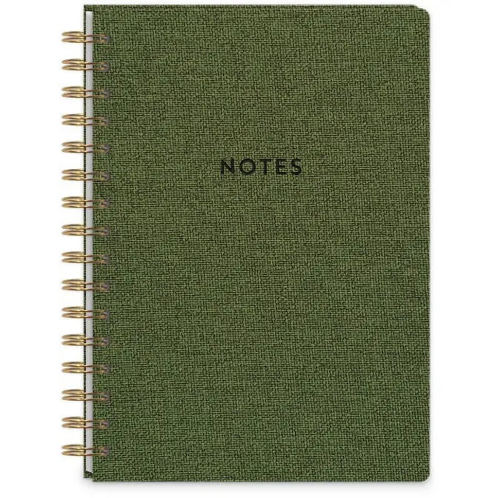 Olive Fabric Spiral Journal