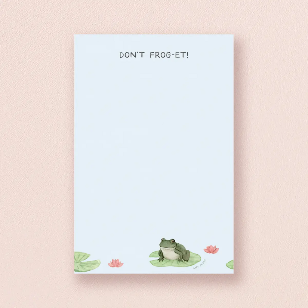 Don't Forget! — Lily Pad and Frog Pun To-Do List Notepad