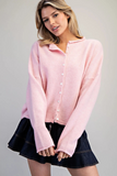 baby pink button down cardigan